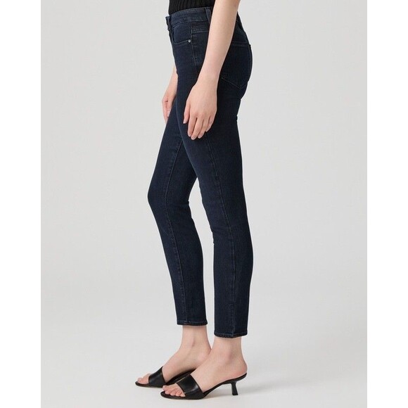 Paige Womens Hoxton Ankle Skinny Jeans Size 26 Alania Dark Wash Blue Stretch - Picture 11 of 11